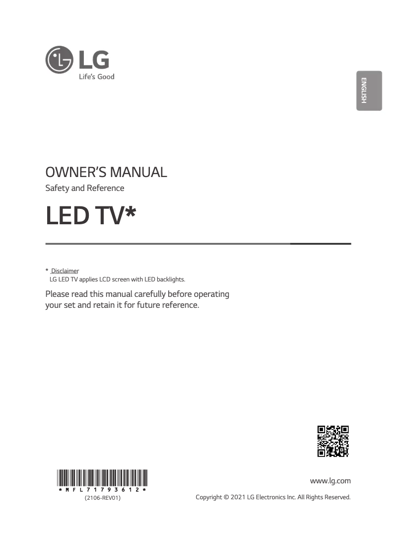 Page 1 de la notice Manuel utilisateur LG 65QNED91TPA