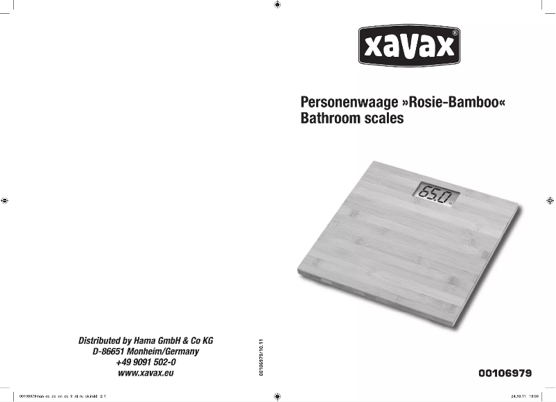 Page 1 de la notice Manuel utilisateur Xavax Rosie 00106979