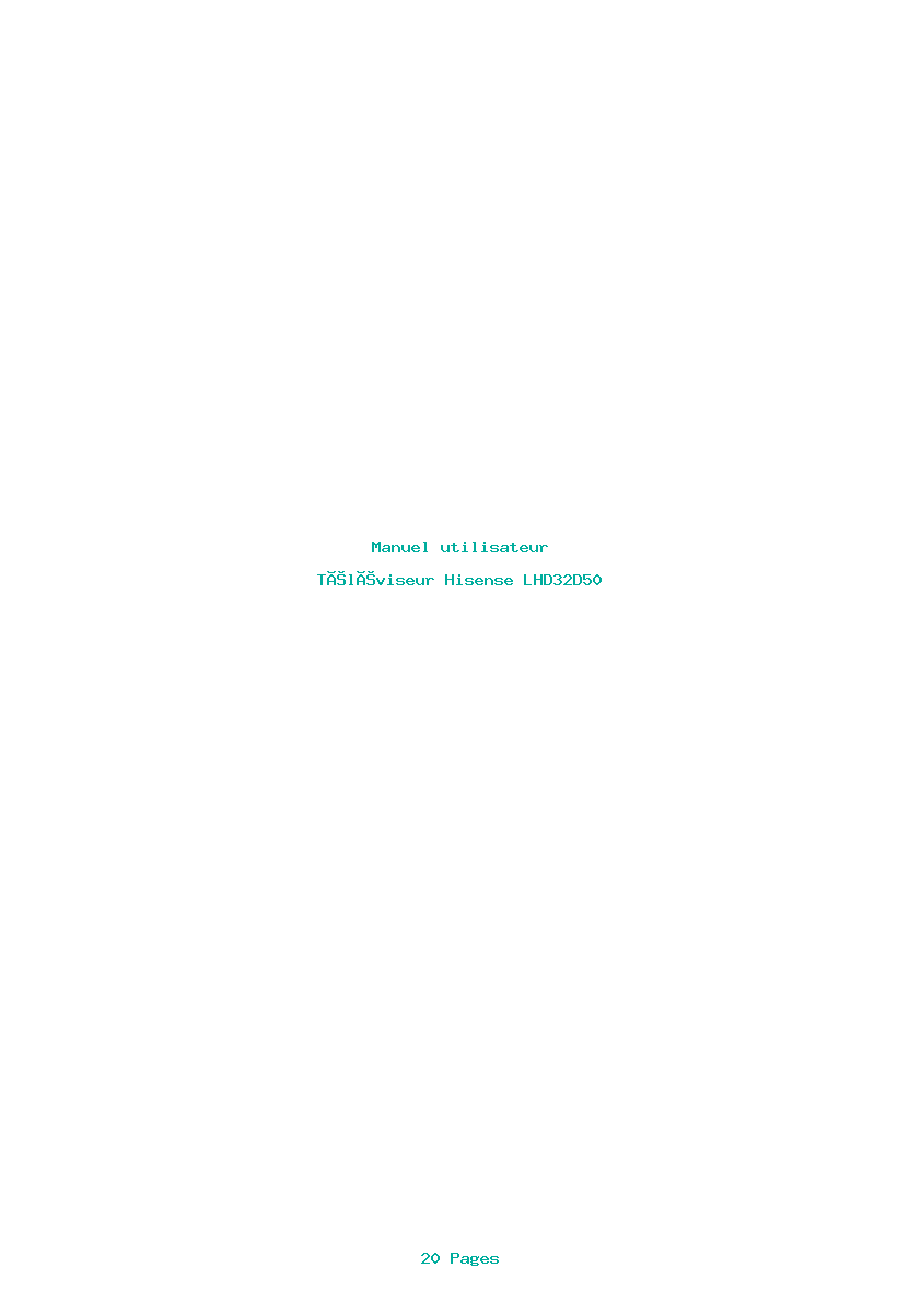 Page 1 de la notice Manuel utilisateur Hisense LHD32D50