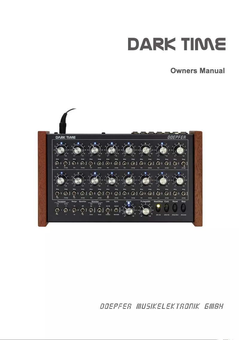 Page 1 de la notice Manuel utilisateur Doepfer Dark Time