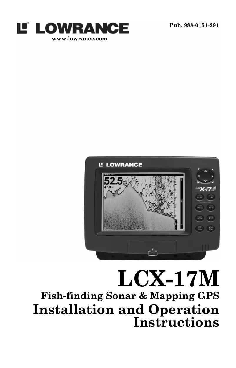 Page 1 of the manual User Manual Lowrance LCX17M