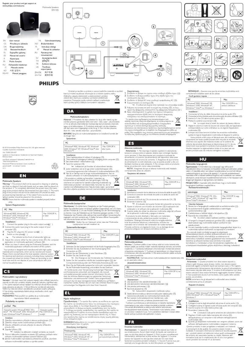 Page 1 de la notice Mode d'emploi Philips SPA1305