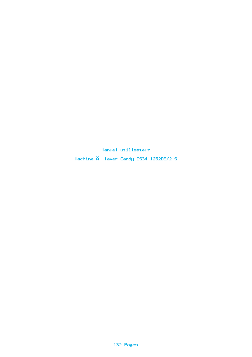 Page 1 de la notice Manuel utilisateur Candy CS34 1252DE/2-S