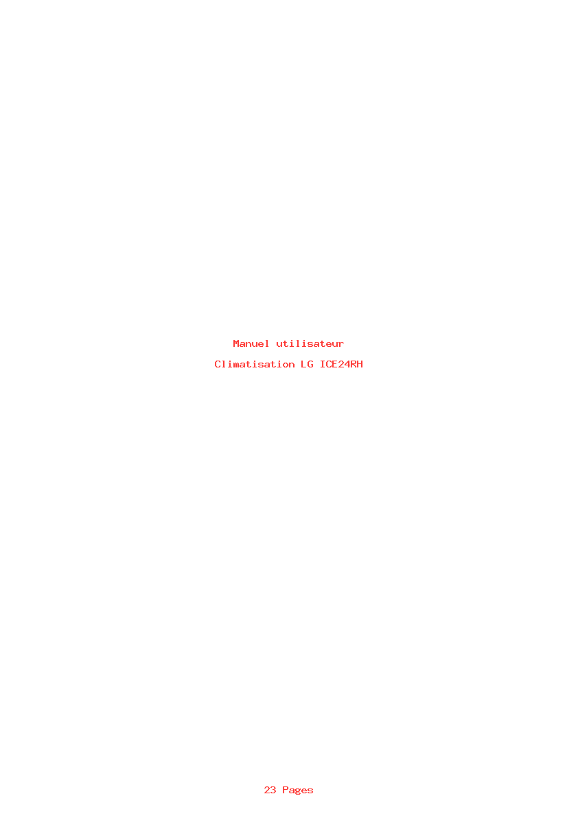 Page 1 de la notice Manuel utilisateur LG ICE24RH