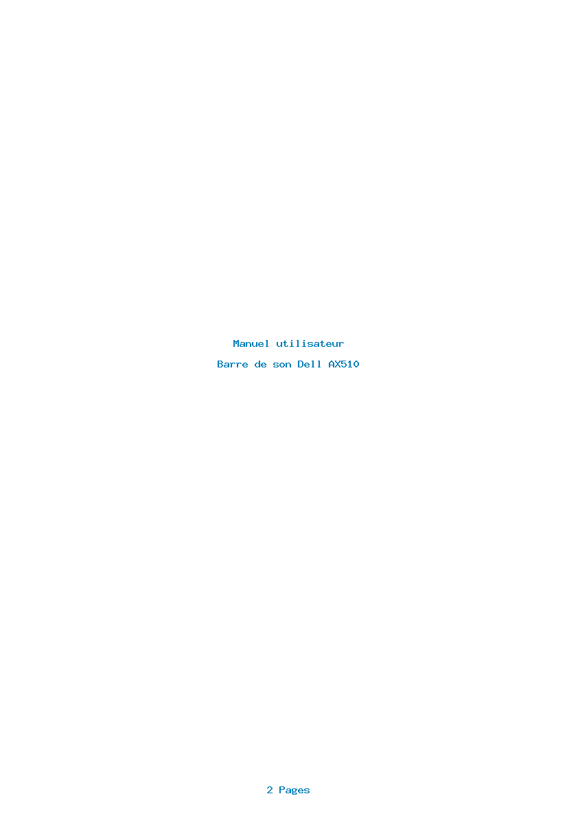 Page 1 de la notice Manuel utilisateur Dell AX510
