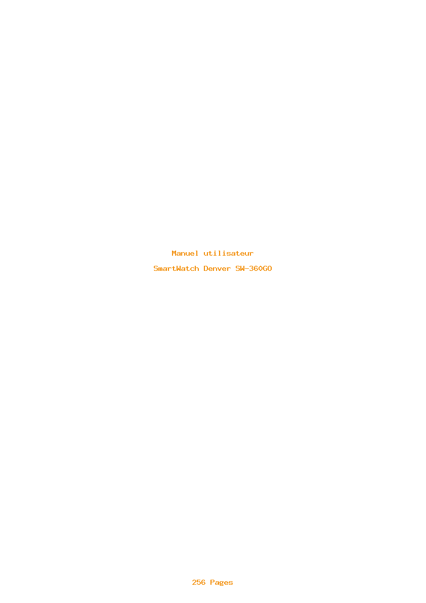 Page 1 de la notice Manuel utilisateur Denver SW-360GO