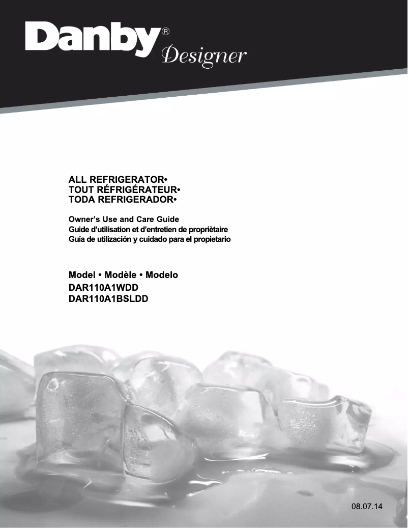 Page 1 de la notice Manuel utilisateur Danby DAR110A1DD