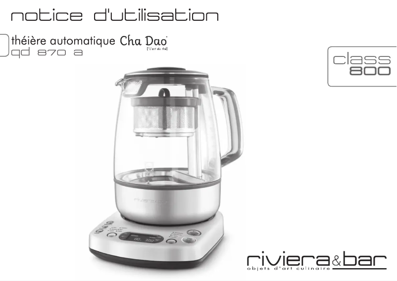 Page 1 de la notice Manuel utilisateur Riviera & Bar QD870A