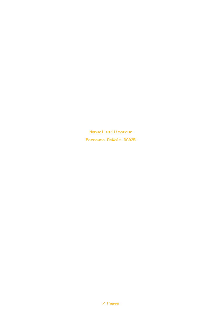 Page 1 de la notice Manuel utilisateur DeWalt DC925