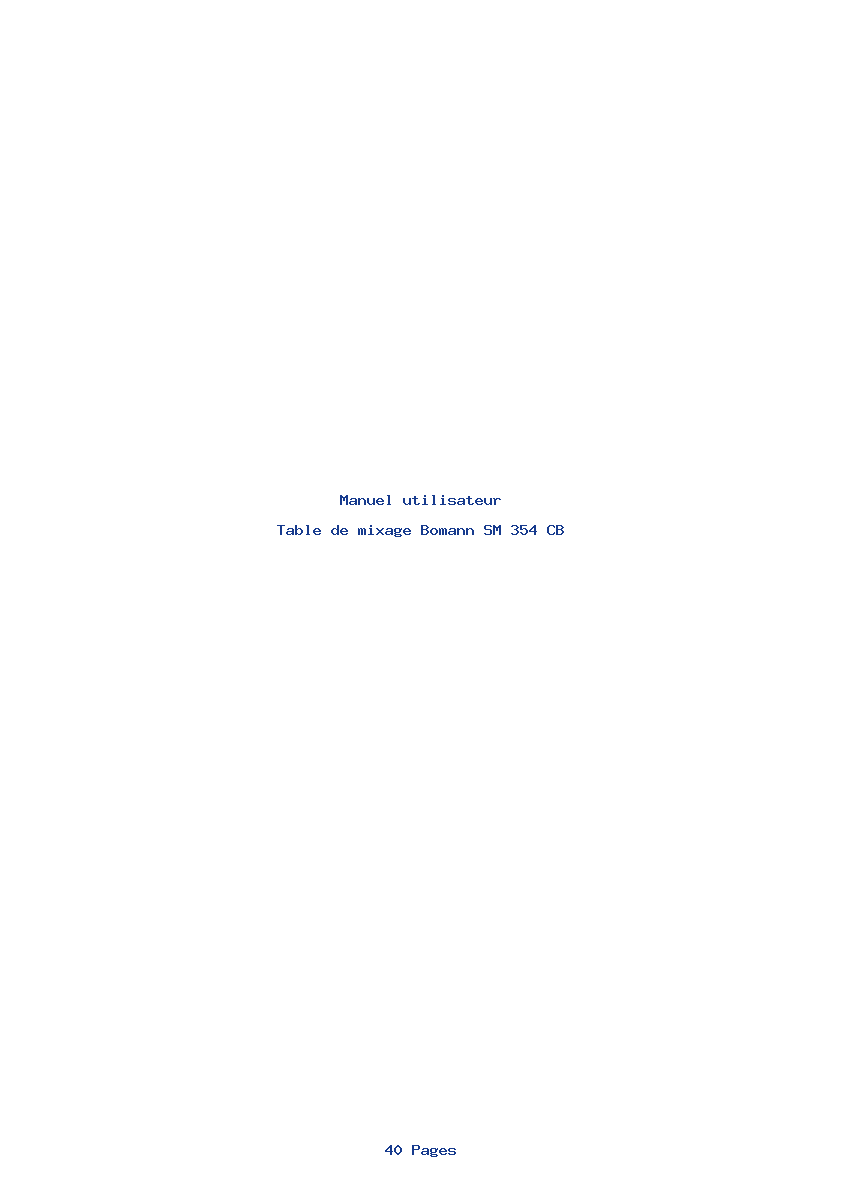Page 1 de la notice Manuel utilisateur Bomann SM 354 CB