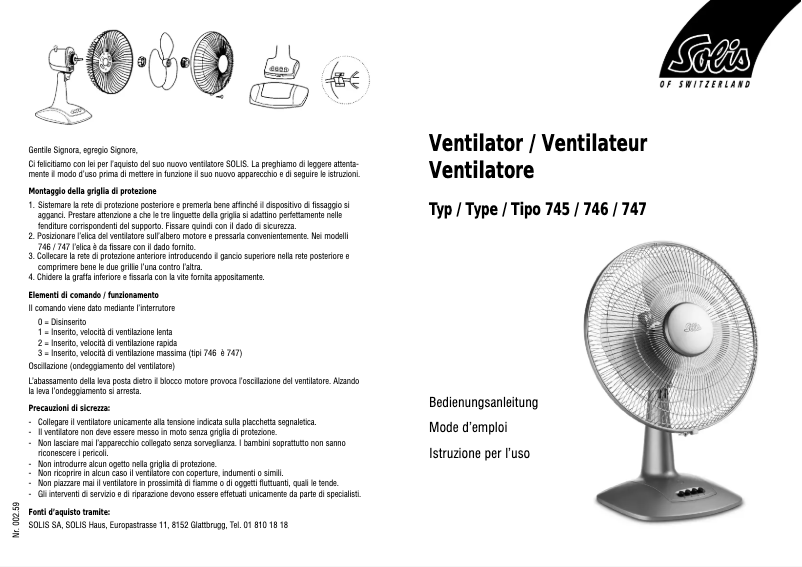 Página 1 del manual Manual de usuario Solis 746