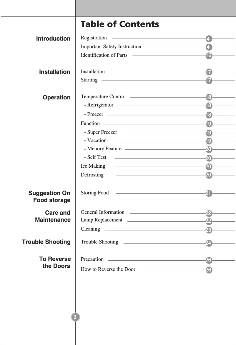 Page 1 de la notice Manuel utilisateur LG GB3033AVRW