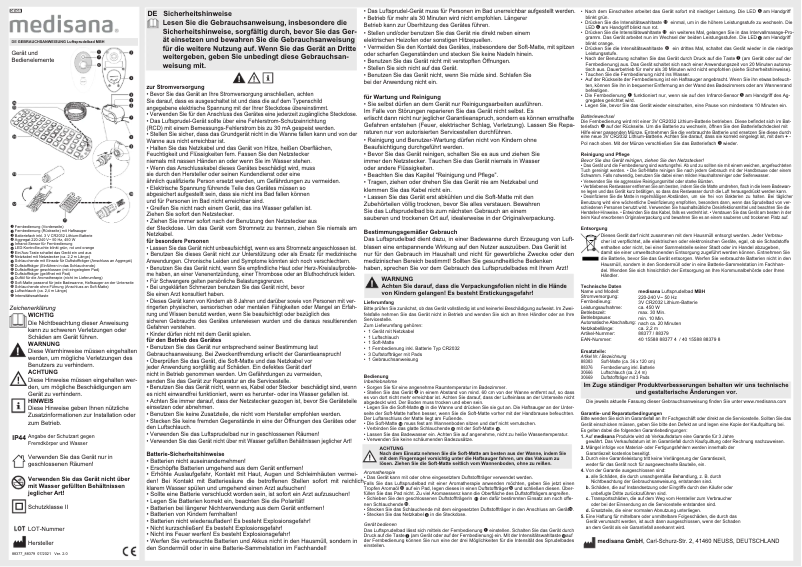 Page 1 de la notice Manuel utilisateur Medisana MBH