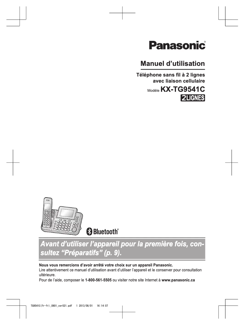 Página 1 del manual Manual de usuario Panasonic KX-TG9541