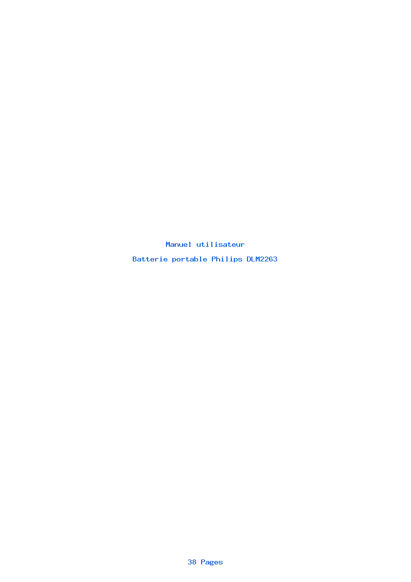 Page 1 de la notice Manuel utilisateur Philips DLM2263