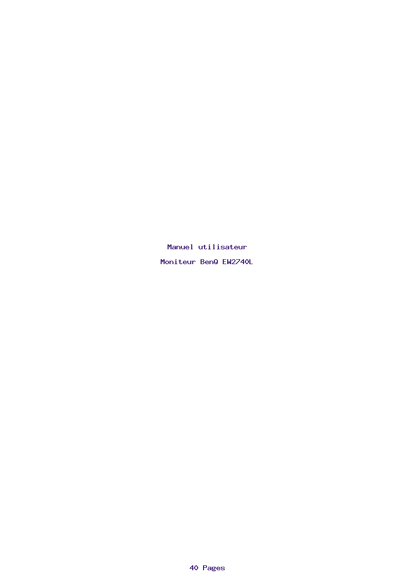 Page 1 de la notice Manuel utilisateur BenQ EW2740L