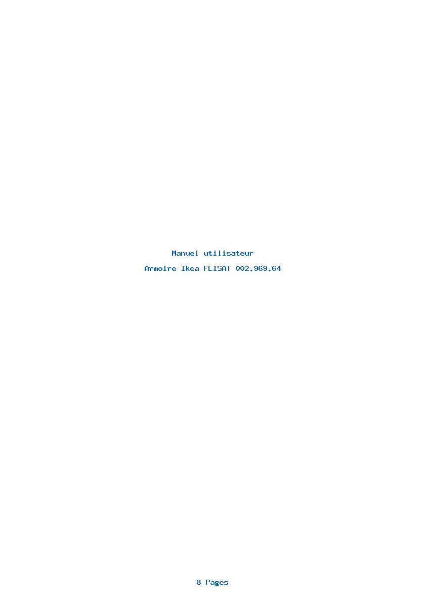 Page 1 de la notice Manuel utilisateur Ikea FLISAT 002.969.64