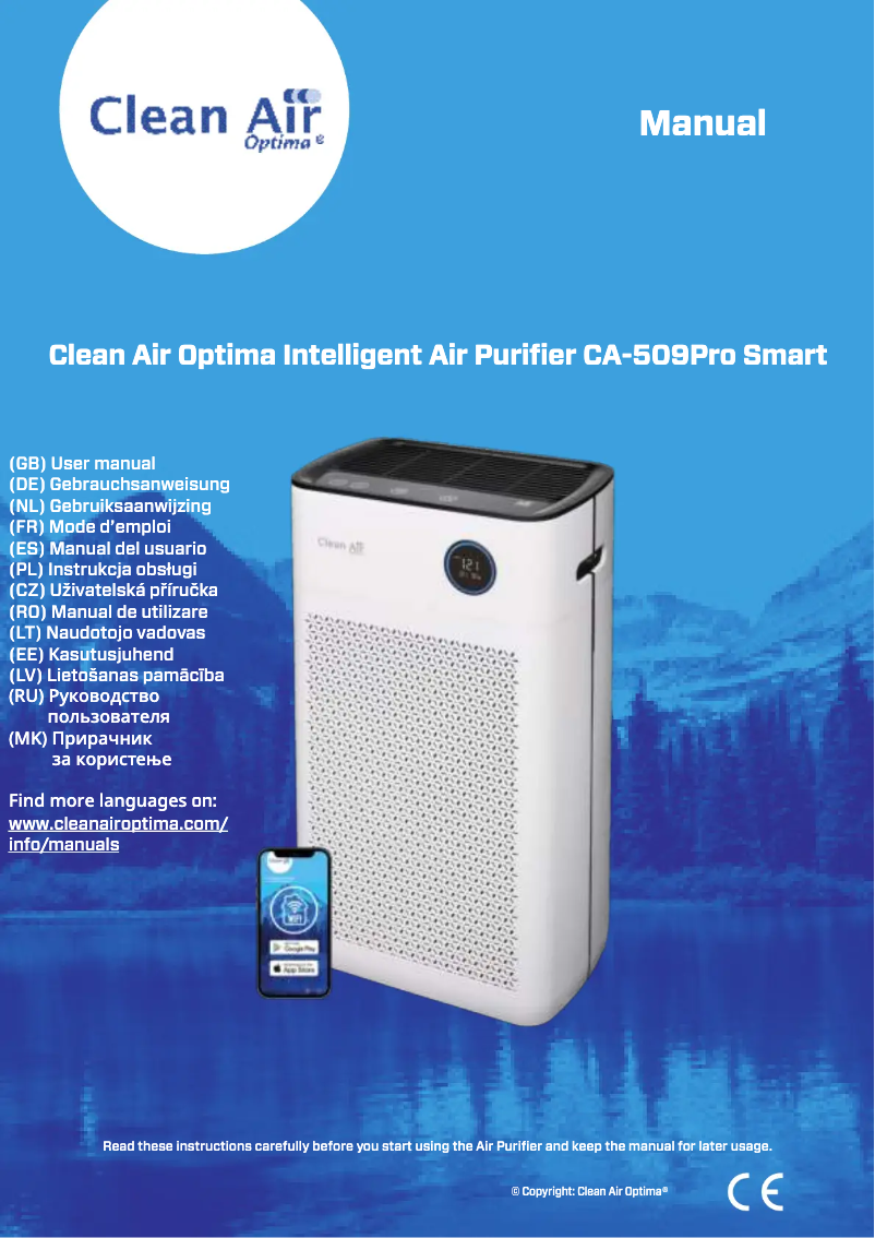 Page 1 de la notice Manuel utilisateur Clean Air Optima CA-509Pro Smart