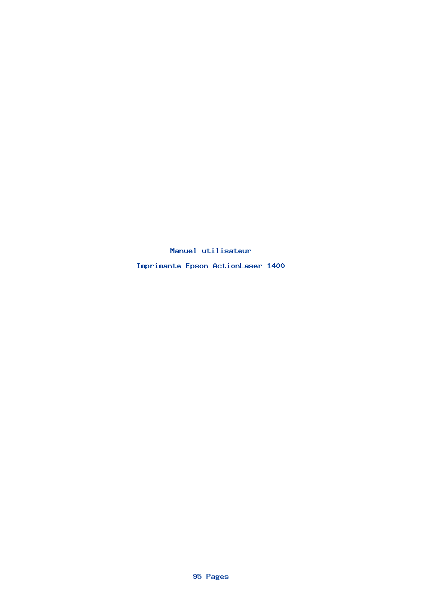 Page 1 de la notice Manuel utilisateur Epson ActionLaser 1400