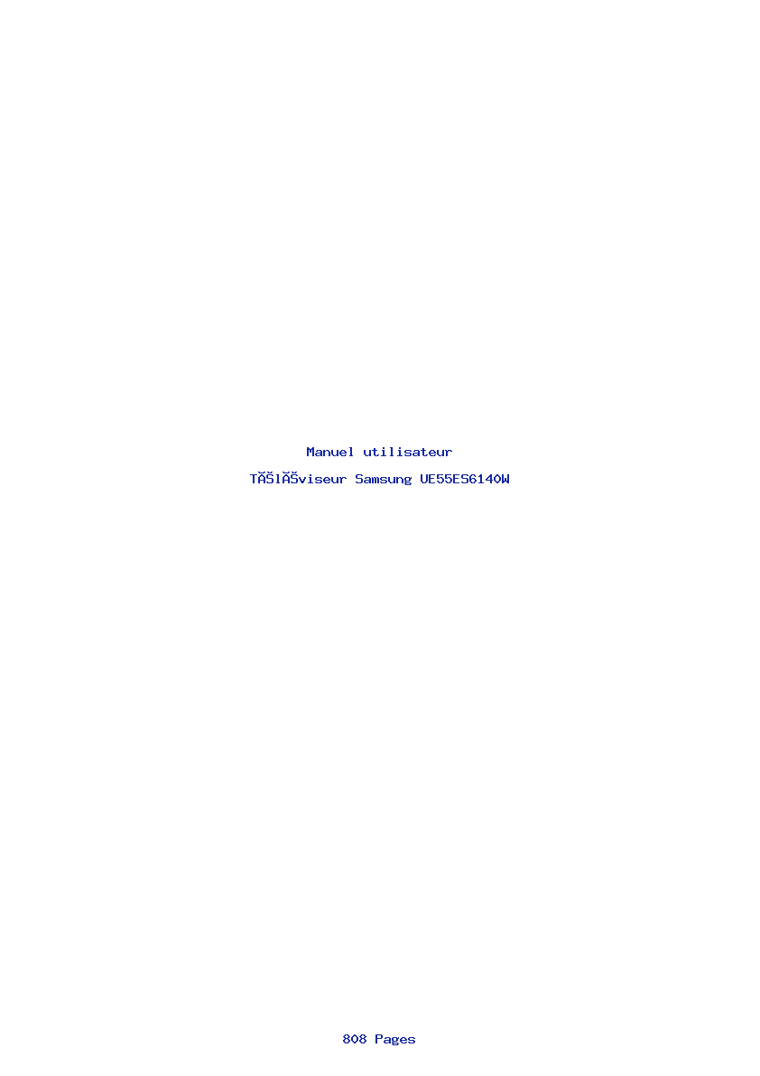 Page 1 de la notice Manuel utilisateur Samsung UE55ES6140W