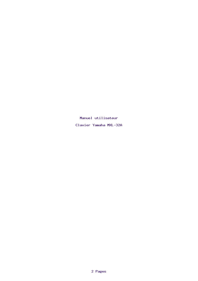 Page 1 de la notice Manuel utilisateur Yamaha MXL-32A