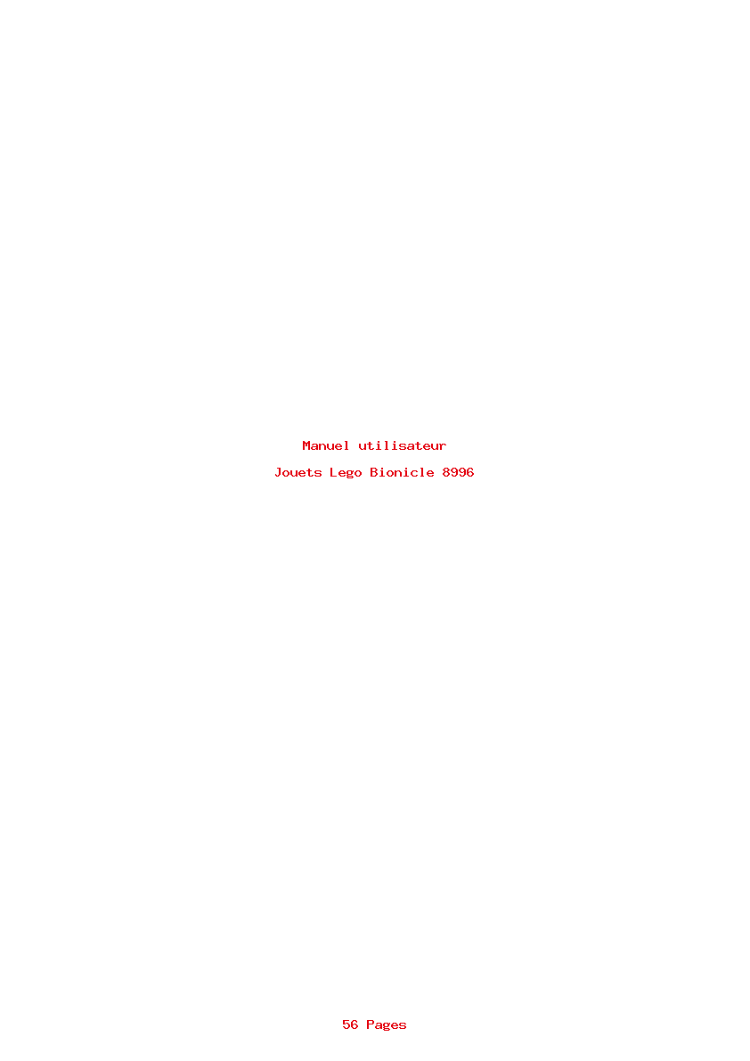Image de la première page du manuel de l'appareil Bionicle 8996