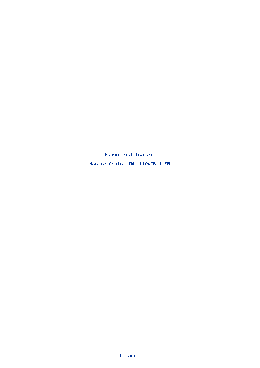 Page 1 de la notice Manuel utilisateur Casio LIW-M1100DB-1AER
