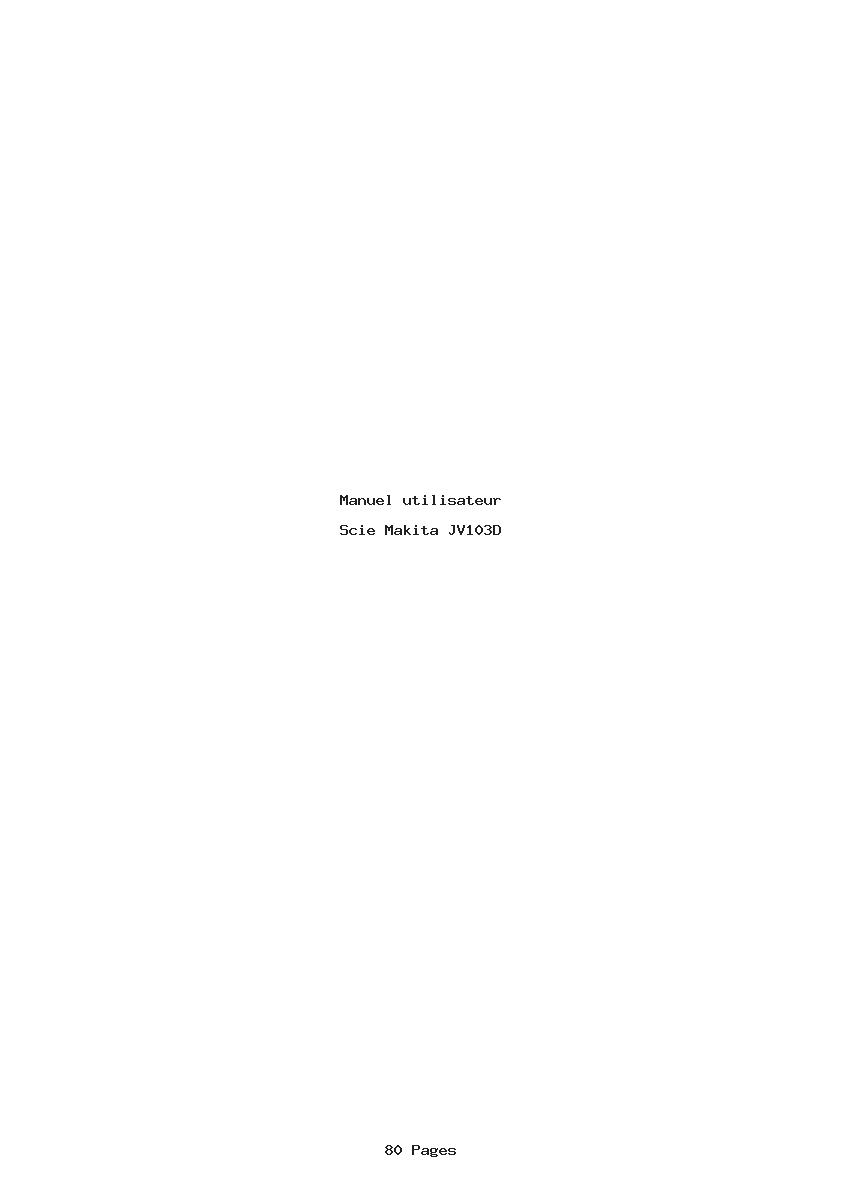 Page 1 de la notice Manuel utilisateur Makita JV103D