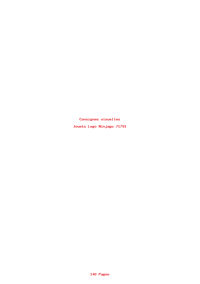 Page 1 de la notice Consignes visuelles Lego Ninjago 71791