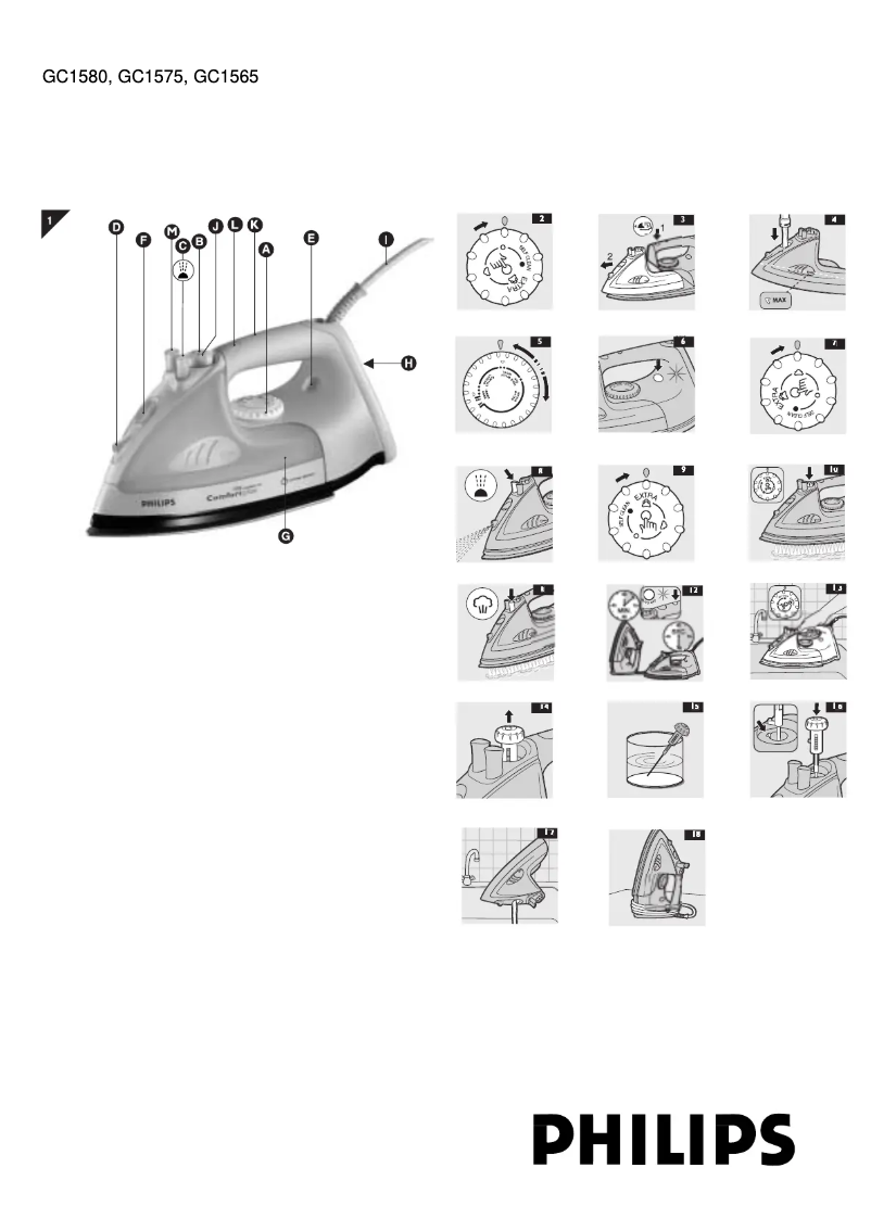 Página 1 del manual Manual de usuario Philips Comfort Plus GC1575