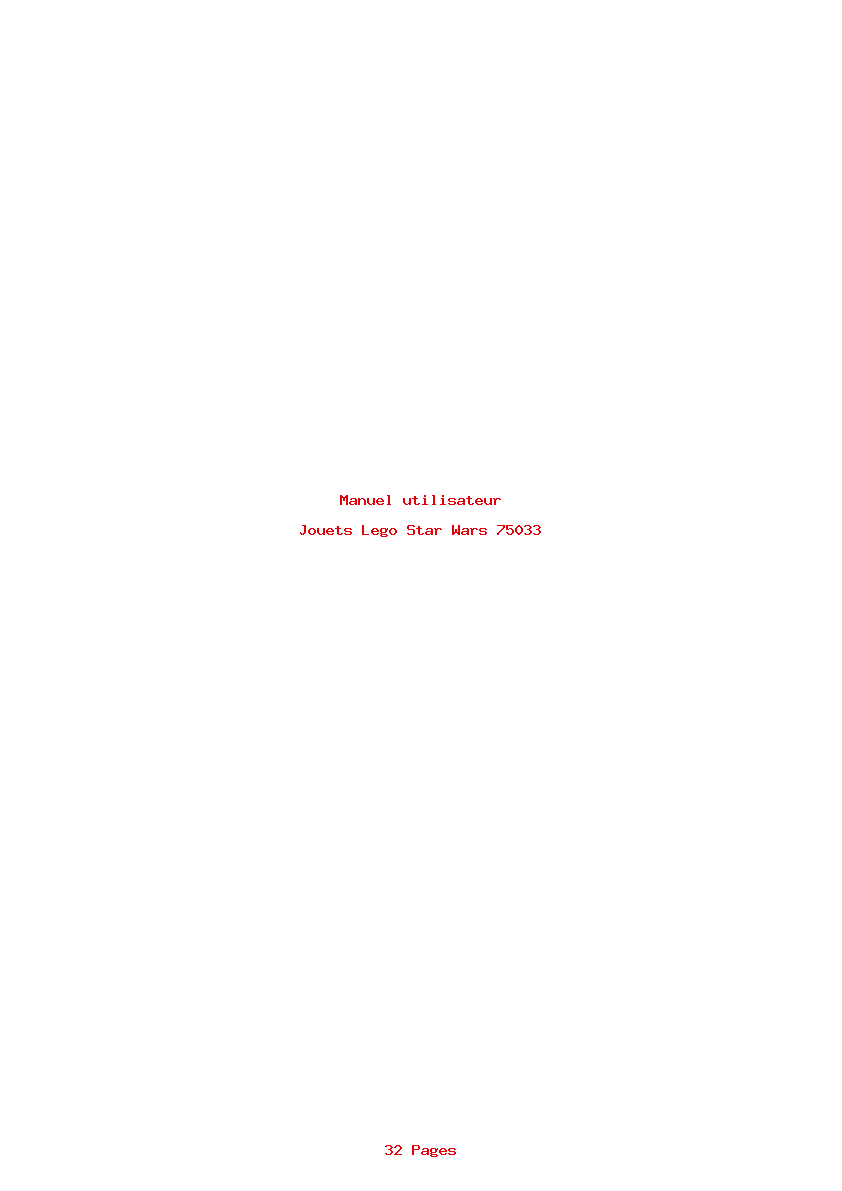 Page 1 de la notice Manuel utilisateur Lego Star Wars 75033