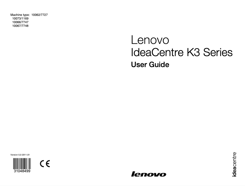 Page 1 de la notice Manuel utilisateur Lenovo IdeaCentre K330B