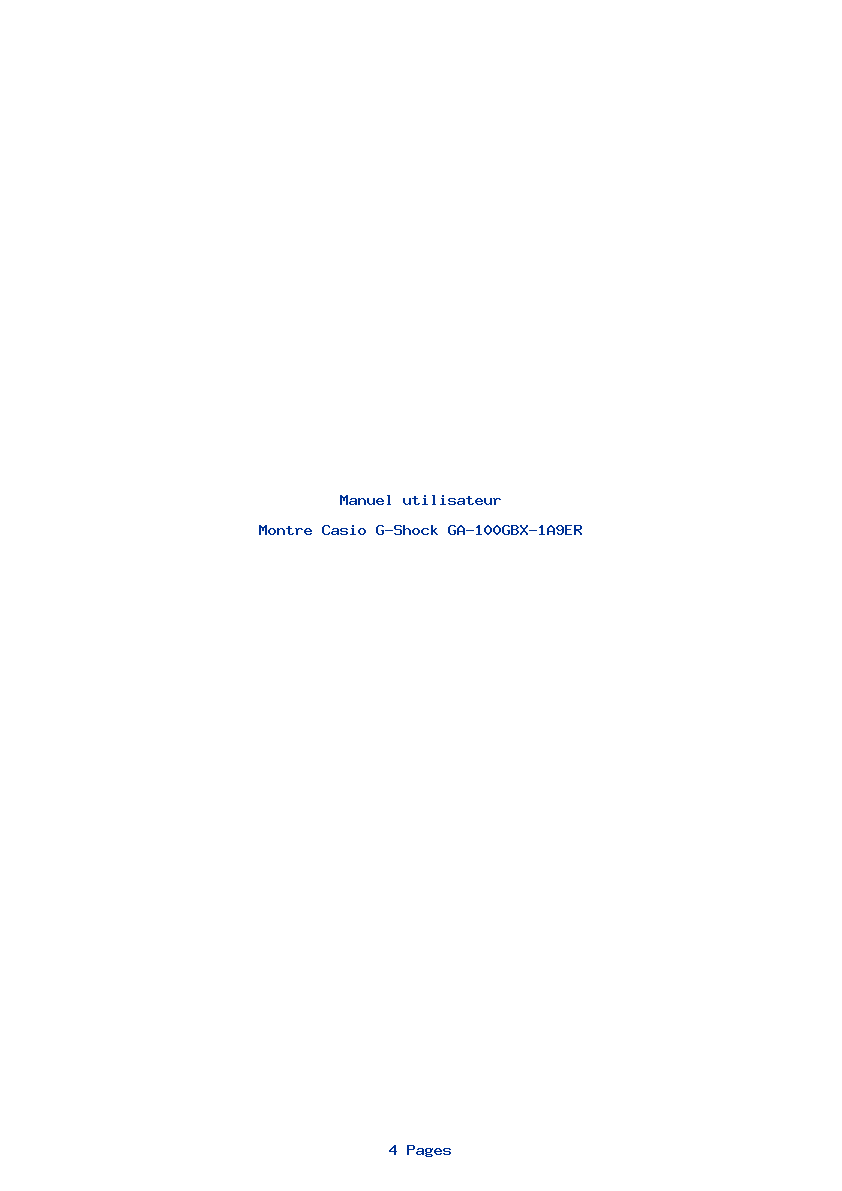 Page 1 de la notice Manuel utilisateur Casio G-Shock GA-100GBX-1A9ER