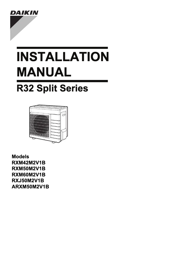 Page 1 de la notice Manuel utilisateur Daikin RXM25M2V1B