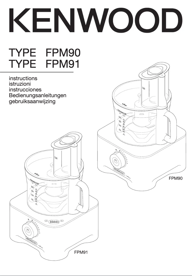 Page 1 of the manual User Manual Kenwood Multipro Excel FPM91