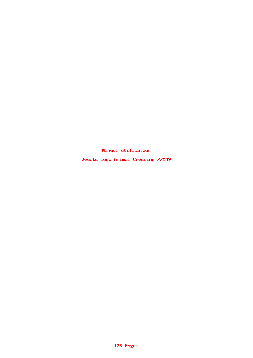 Page 1 de la notice Manuel utilisateur Lego Animal Crossing 77049