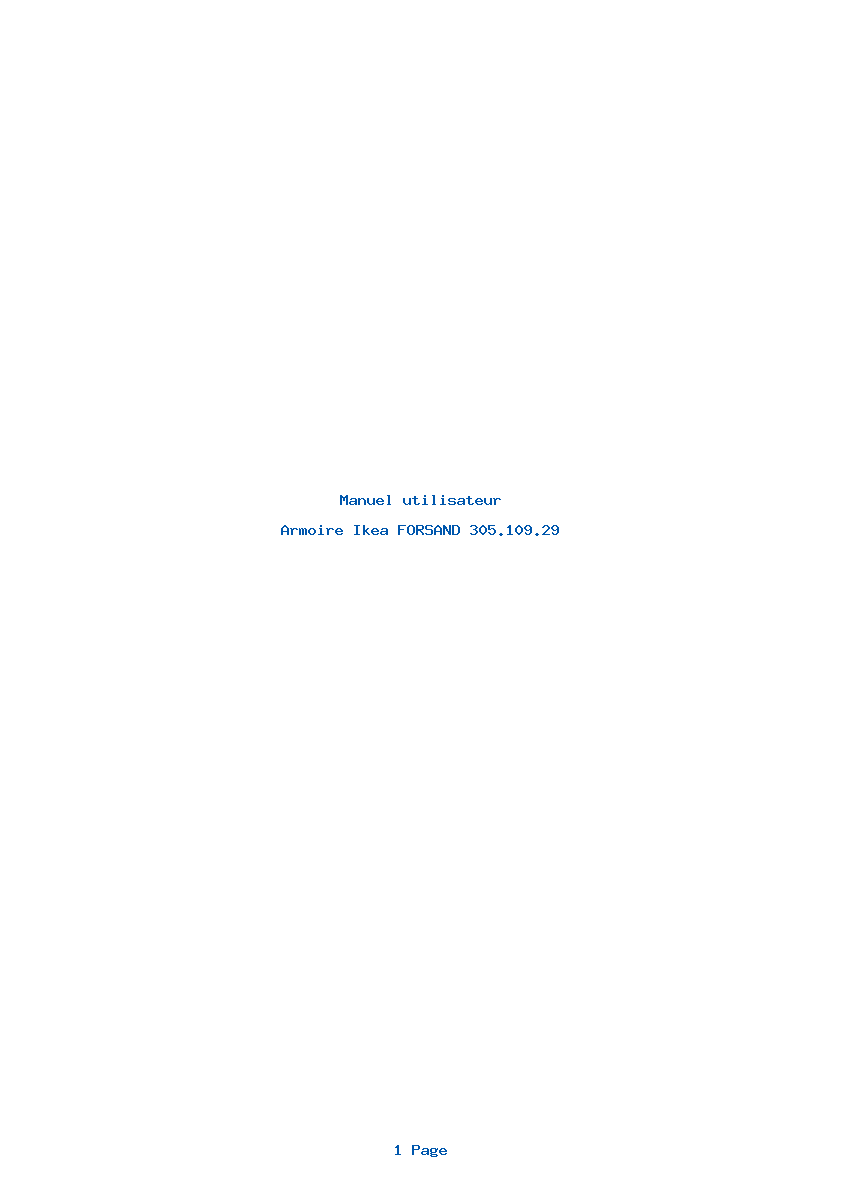 Page 1 de la notice Manuel utilisateur Ikea FORSAND 305.109.29