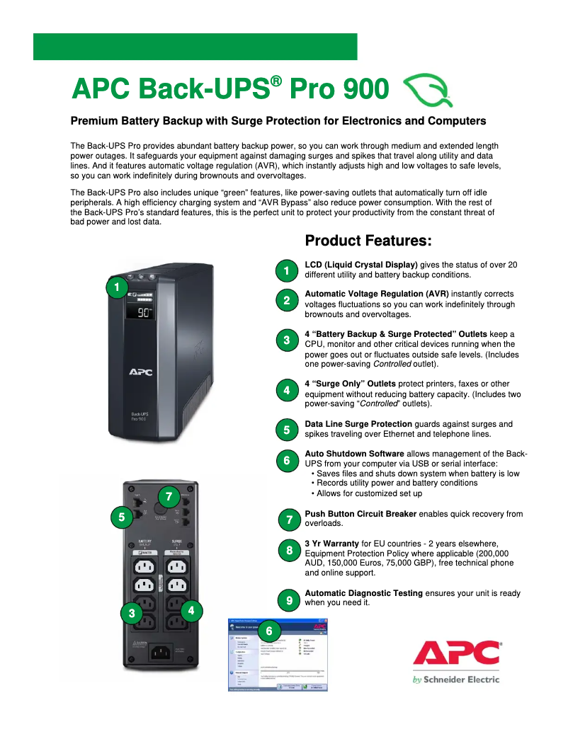 Página 1 del manual Folleto APC Back-UPS Pro