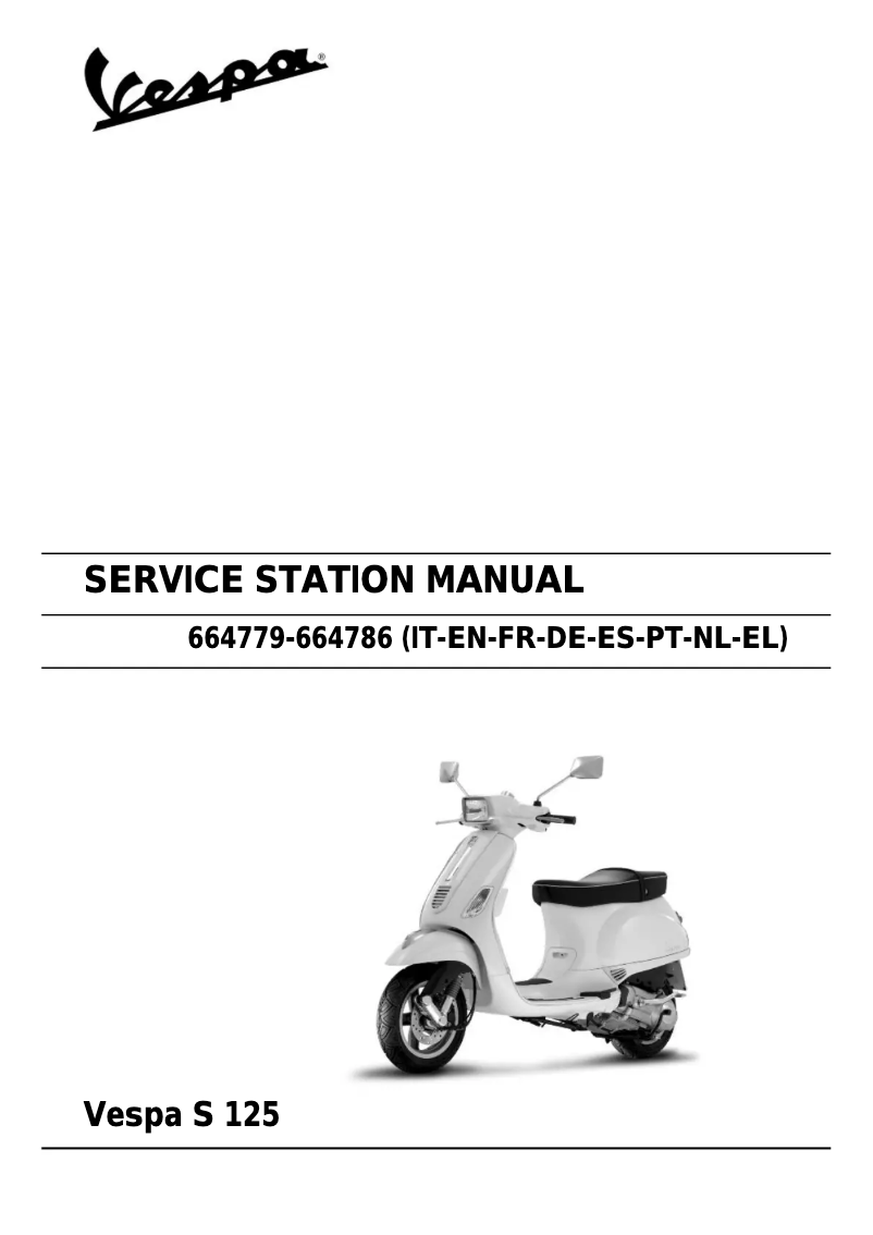 Page 1 de la notice Manuel utilisateur Vespa S 125 (2007)