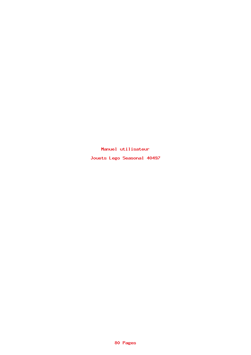 Page 1 de la notice Manuel utilisateur Lego Seasonal 40497