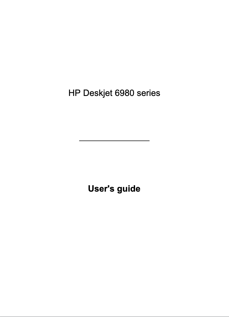 Page n°1 - Manuel utilisateur HP Deskjet 6980DT