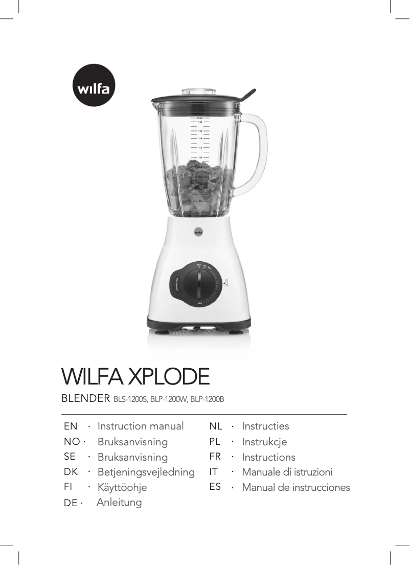 Page 1 de la notice Manuel utilisateur Wilfa Xplode BLP-1200B