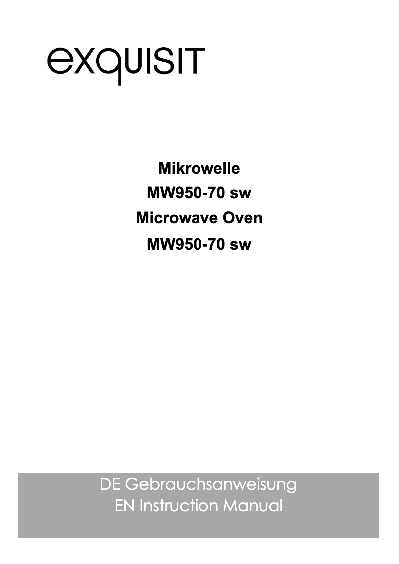 Page 1 de la notice Manuel utilisateur Exquisit MW950-070