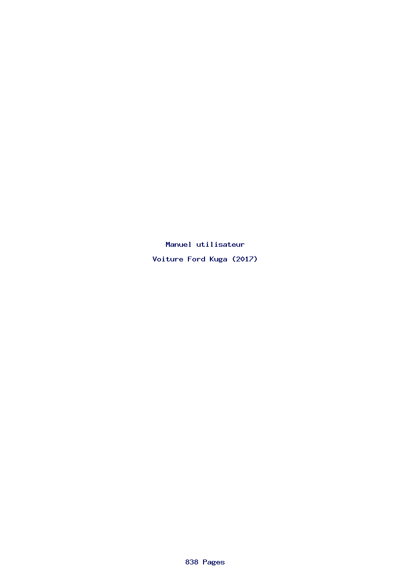 Page 1 de la notice Manuel utilisateur Ford Kuga (2017)