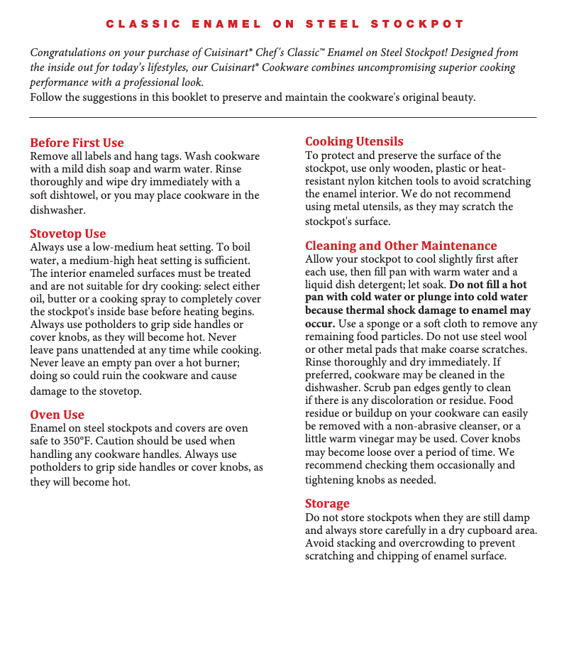 Page 1 de la notice Manuel utilisateur Cuisinart EOSB166-30W