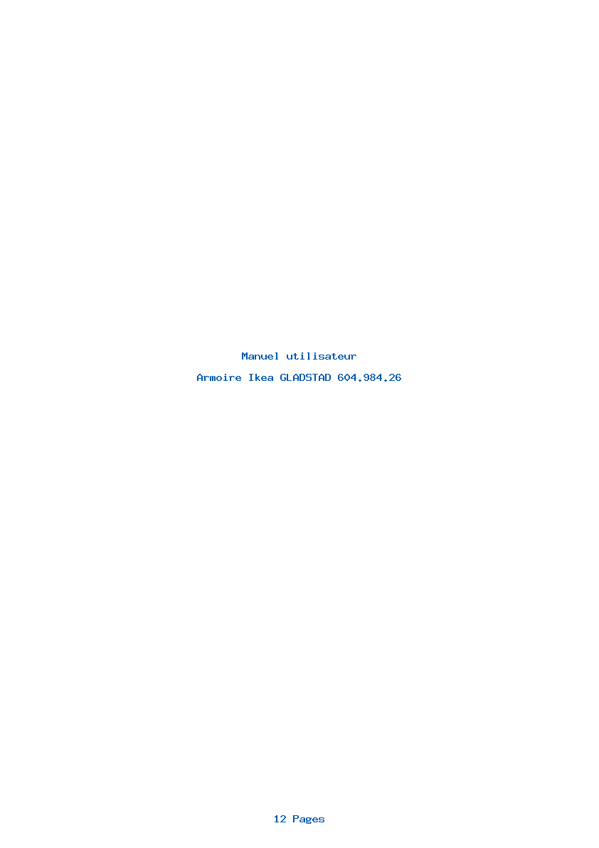 Page 1 de la notice Manuel utilisateur Ikea GLADSTAD 604.984.26