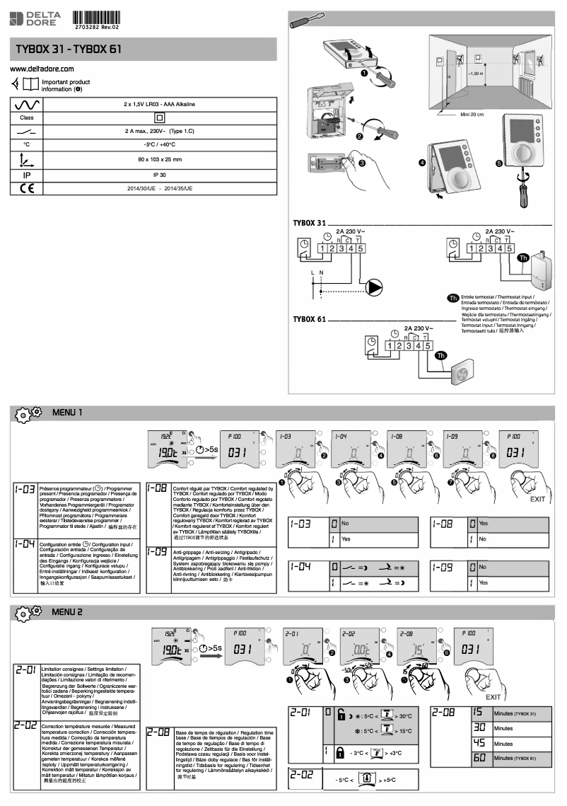 Page 1 of the manual User Manual Delta Dore Tybox 31