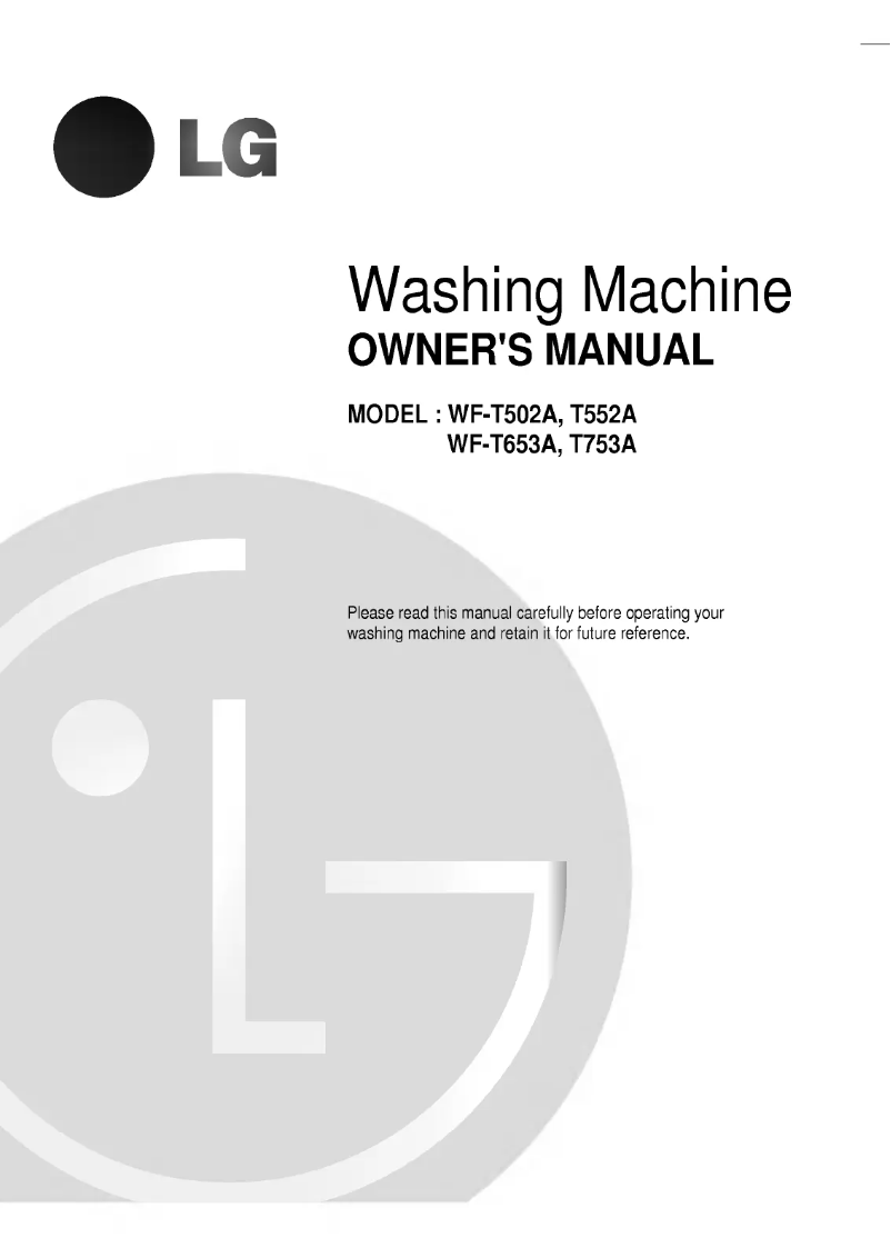 Página 1 del manual Manual de usuario LG WF-T753A