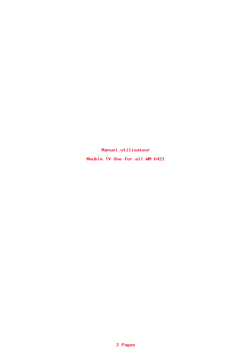 Page 1 de la notice Manuel utilisateur One for all WM 6421