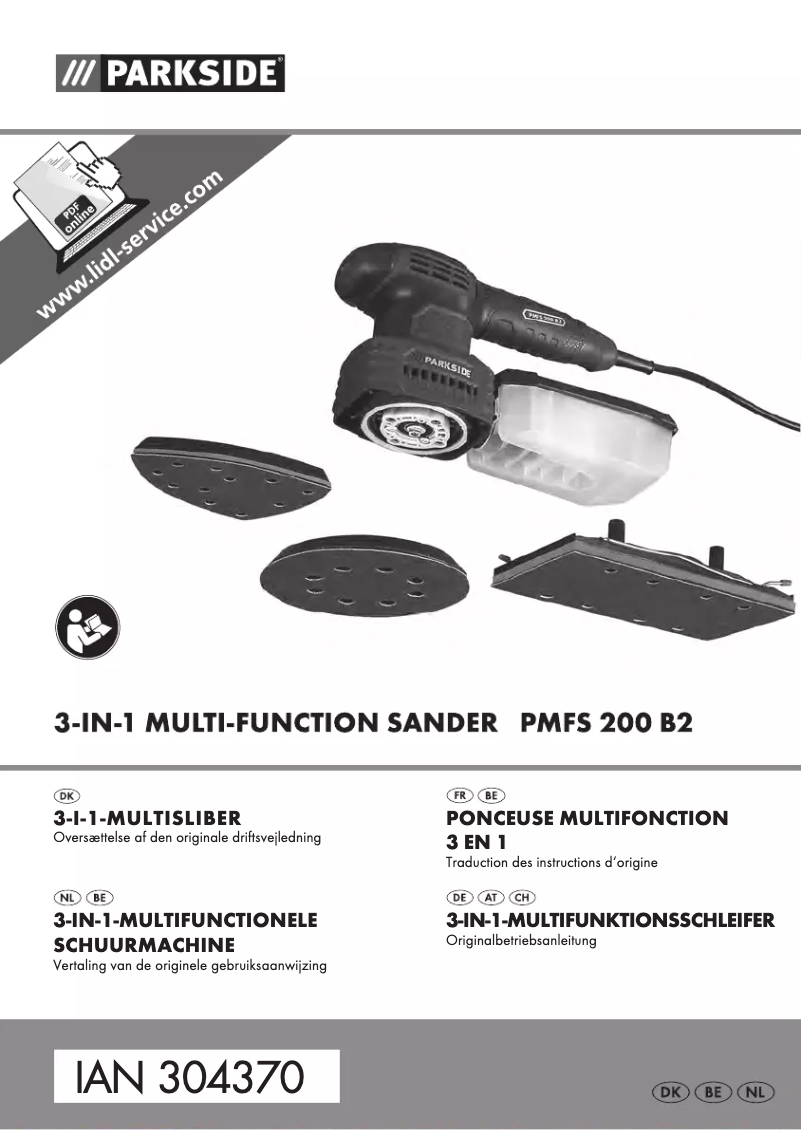 Page 1 de la notice Manuel utilisateur Parkside PMFS 200 B2